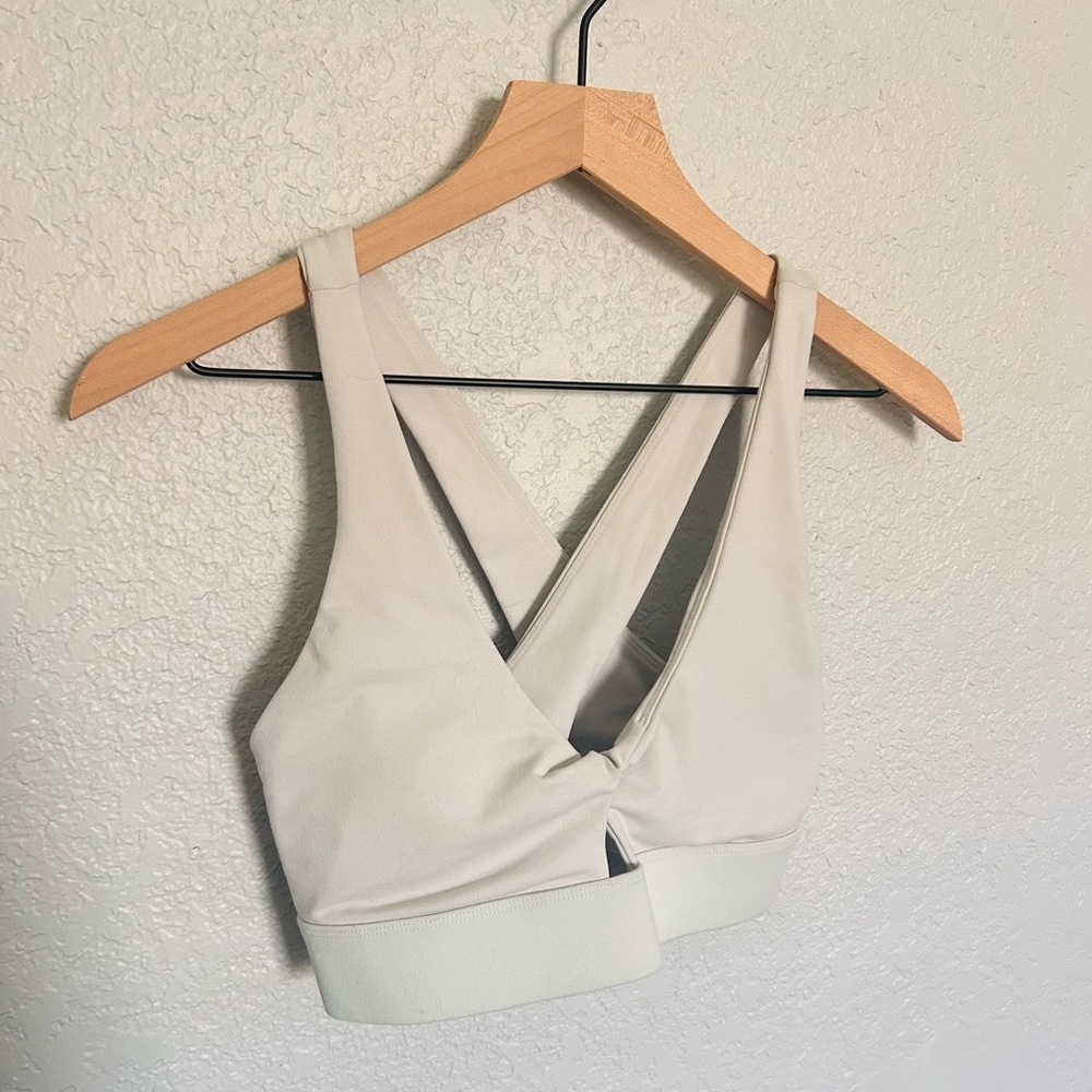Fabletics grey and mint sports bra size M